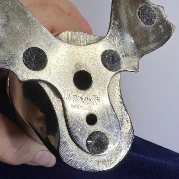 Vintage Restoration Hardware Penguin Candlestick With A Polished Silver Finish - Picture 7 of 10